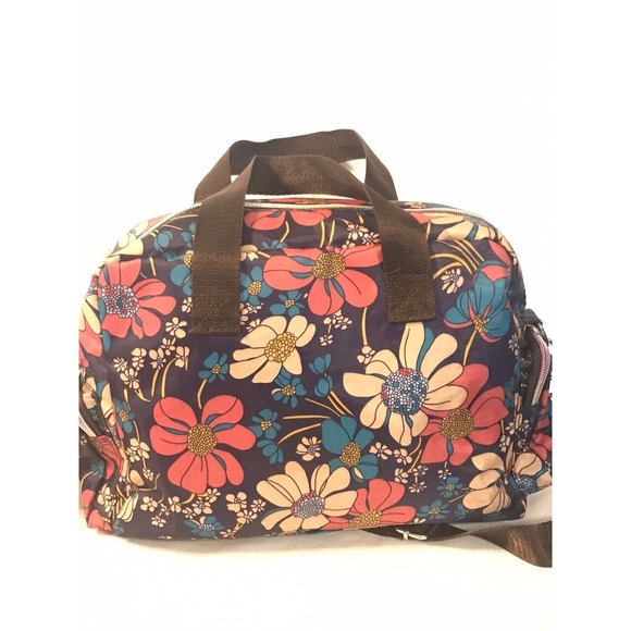 Likekid Crossbody Purse Bag Navy Pink Blue Floral Daisy Medium Sized - Picture 5 of 10